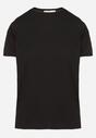 Czarny Klasyczny T-shirt Oversize z Bawełny Zivassa