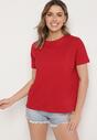 Bordowy Klasyczny T-shirt Oversize z Bawełny Zivassa