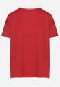Bordowy Klasyczny T-shirt Oversize z Bawełny Zivassa