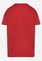 Bordowy Klasyczny T-shirt Oversize z Bawełny Zivassa