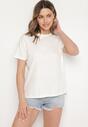 Beżowy Klasyczny T-shirt Oversize z Bawełny Zivassa