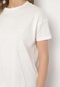 Beżowy Klasyczny T-shirt Oversize z Bawełny Zivassa