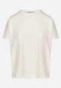 Beżowy Klasyczny T-shirt Oversize z Bawełny Zivassa
