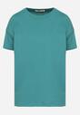 Zielony Klasyczny T-shirt Oversize z Bawełny Zivassa