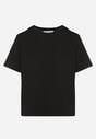 Czarny Bawełniany T-shirt o Klasycznym Kroju Tiariane