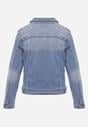 Jasnoniebieska Jeansowa Kurtka z Przetarciami i Kieszeniami z Klapami Hazelle