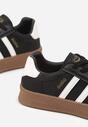 Czarno-Białe Sneakersy w Stylu Tenisówek z Paskami na Boku Saliena