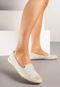 Jasnozielone Espadryle w Kwiaty z Plecionką Raloria