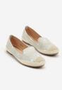 Jasnozielone Espadryle w Kwiaty z Plecionką Raloria