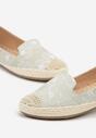 Jasnozielone Espadryle w Kwiaty z Plecionką Raloria