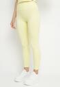 Żółty Komplet Sportowy Legginsy i Dopasowany T-shirt Silendria