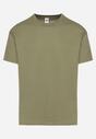 Ciemnozielona Bawełniana Koszulka T-shirt w Stylu Basic Malorisa