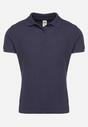 Granatowy T-shirt Polo z Bawełną Fodelira