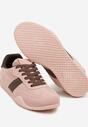 Różowo-Brązowe Sneakersy z Ozdobnym Paskiem Naliovela