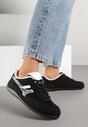 Czarne Sneakersy Ozdobione Geometrycznym Wzorem w Zeberkę Arulia