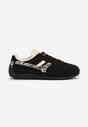 Czarne Sneakersy Ozdobione Geometrycznym Wzorem w Zeberkę Arulia