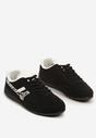 Czarne Sneakersy Ozdobione Geometrycznym Wzorem w Zeberkę Arulia