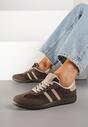 Brązowe Sneakersy z Imitacji Zamszu na Płaskiej Podeszwie Memeriana