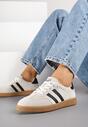 Beżowe Sneakersy w Stylu Tenisówek z Paskami Halunissa