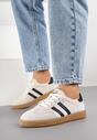 Beżowe Sneakersy w Stylu Tenisówek z Paskami Halunissa