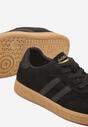 Czarne Sneakersy w Stylu Tenisówek z Paskami Halunissa