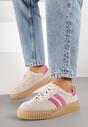 Sneakers Bej cu fucsia