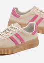 Sneakers Bej cu fucsia