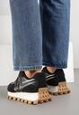Czarne Sneakersy z Geometrycznym Wzorem Naloriene
