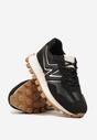 Czarne Sneakersy z Geometrycznym Wzorem Naloriene