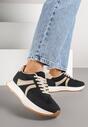 Czarne Sneakersy Ozdobione Paskami Florgisse