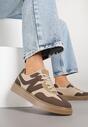 Brązowe Sneakersy z Geometrycznym Wzorem Nariale