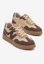 Brązowe Sneakersy z Geometrycznym Wzorem Nariale