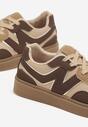 Brązowe Sneakersy z Geometrycznym Wzorem Nariale