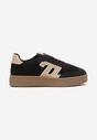 Czarne Sneakersy z Geometrycznym Wzorem Adelnaria