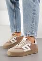 Brązowe Sneakersy z Geometrycznym Wzorem Adelnaria