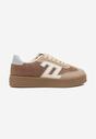 Brązowe Sneakersy z Geometrycznym Wzorem Adelnaria