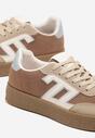 Brązowe Sneakersy z Geometrycznym Wzorem Adelnaria