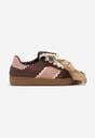 Brązowe Sneakersy z Kokardą Takima