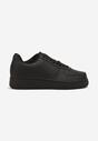 Czarne Buty Sportowe Sneakersy ze Skóry Naturalnej z Perforacją Solnelisse