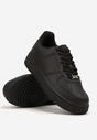 Czarne Buty Sportowe Sneakersy ze Skóry Naturalnej z Perforacją Solnelisse