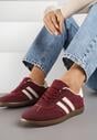 Bordowe Sneakersy Ozdobione Paskami Nalierre