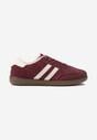 Bordowe Sneakersy Ozdobione Paskami Nalierre