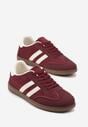 Bordowe Sneakersy Ozdobione Paskami Nalierre