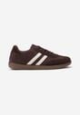 Brązowe Buty Sportowe Sneakersy z Paskami z Boku Nalovelle