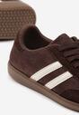 Brązowe Buty Sportowe Sneakersy z Paskami z Boku Nalovelle