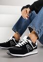Czarno-Białe Sneakersy z Geometrycznym Wzorem Rilanea