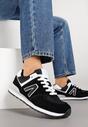 Czarno-Białe Sneakersy z Geometrycznym Wzorem Rilanea