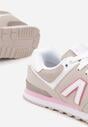 Ciemnobeżowe Sneakersy z Geometrycznym Wzorem Rilanea