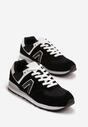 Czarno-Białe Buty Sportowe Sneakersy z Ozdobną Aplikacją Rilazea