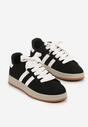 Czarno-Białe Buty Sportowe Sneakersy z Paskami z Boku Riliannea